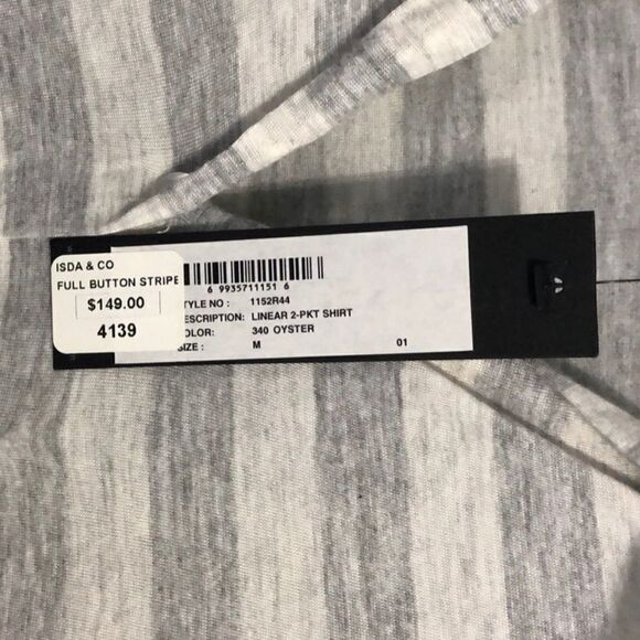 NEW ISDA & CO Striped 2 Pocket Shirt Size M - Picture 5 of 6